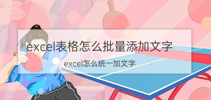 excel表格怎么批量添加文字 excel怎么统一加文字？